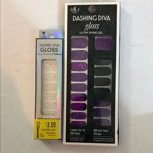 Gloss Ultra Shine Gel Nail Strips - Purple and White